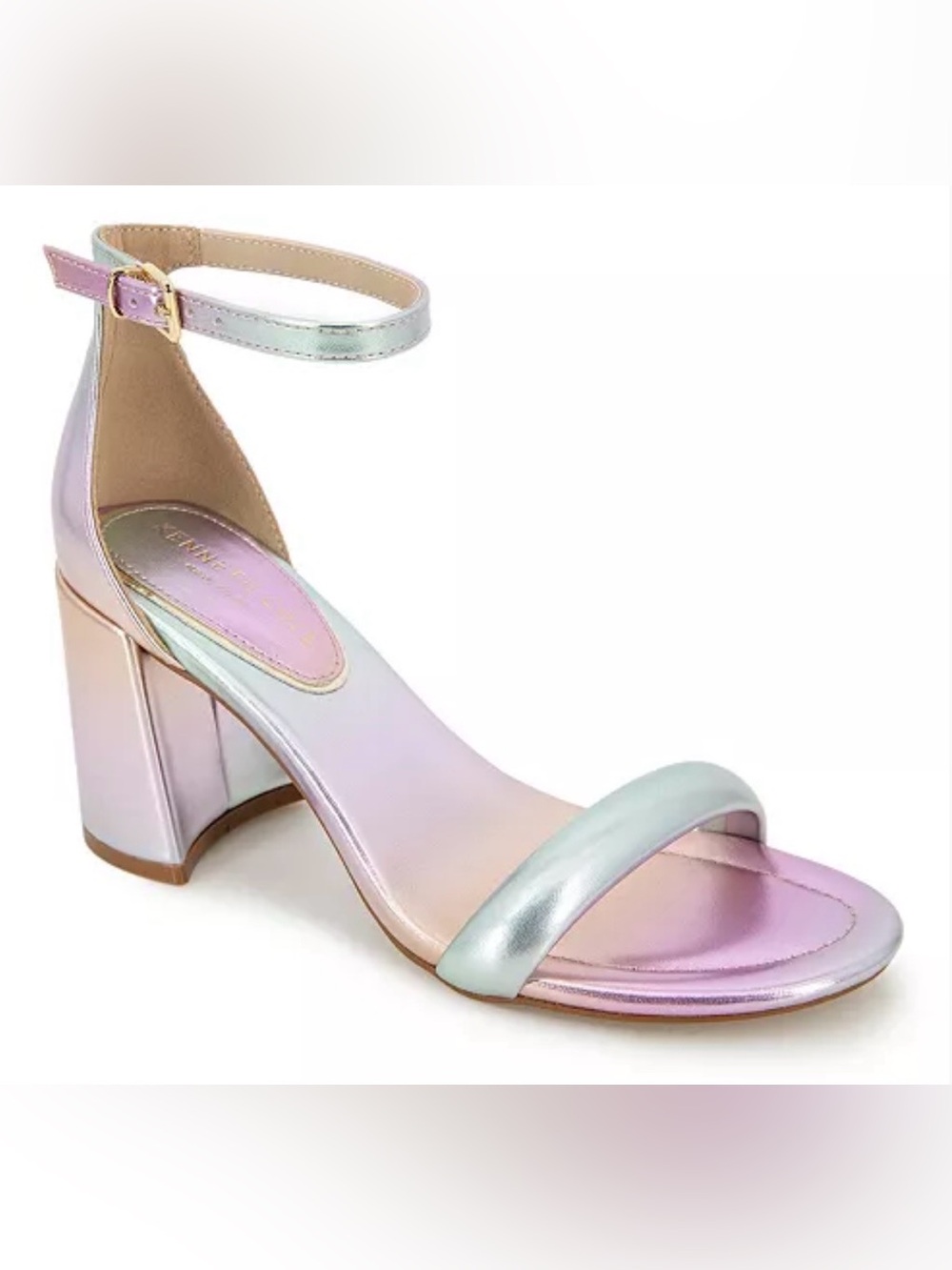 Kenneth Cole New York Women Luisa Block Heel Sandal SZ 9.5 Pastel Multi New